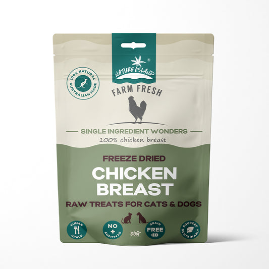 Freeze Dried Chicken Breast Raw treats 80g for Pets